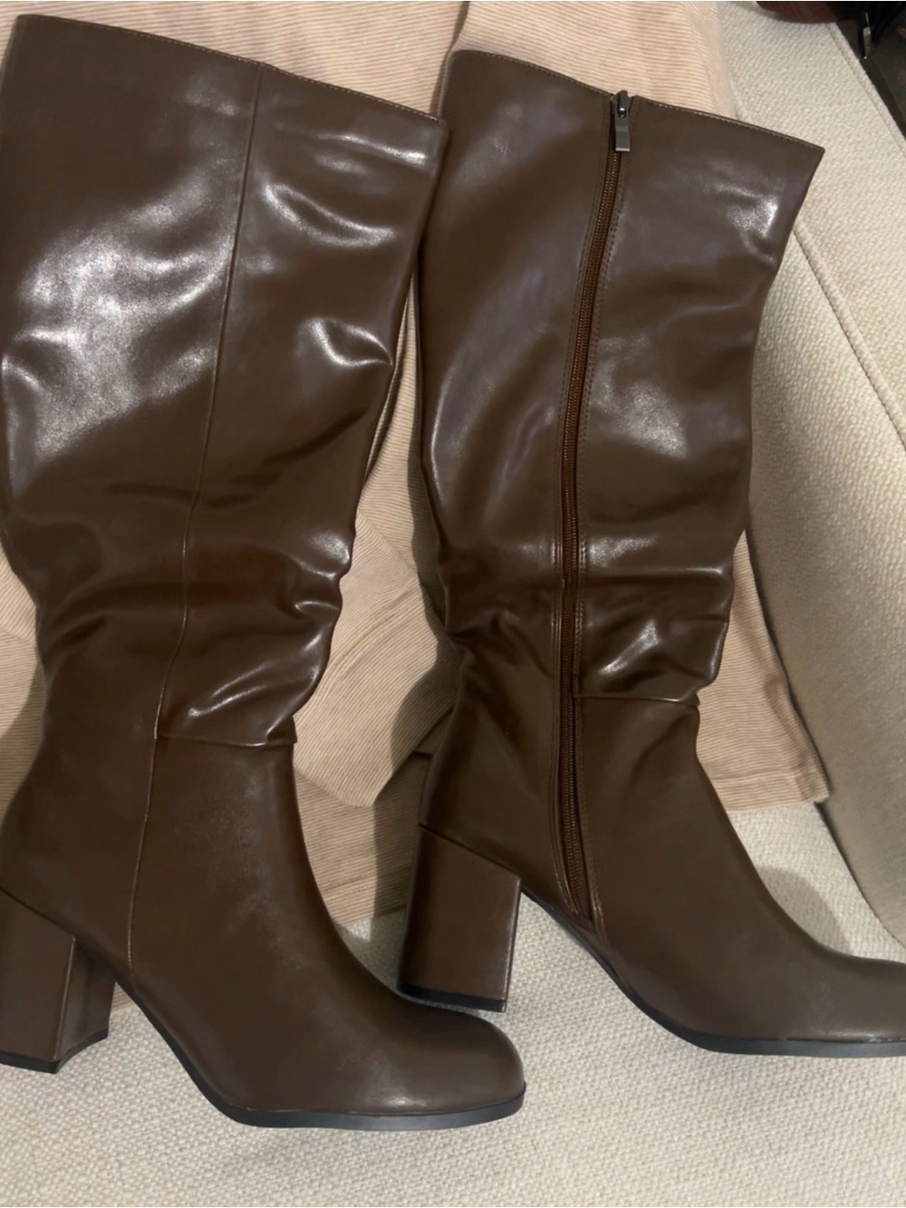 Women’s Tall Brown Mid-Heel Fashion Boots